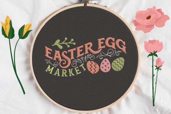 A Cozy Easter Egg Market Embroidery Design for Cherished Gifts