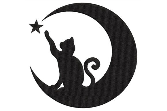 A Professional Review of the Black Cat on Moon Embroidery Design