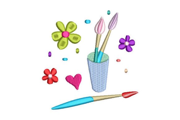 Colored Brushes Embroidery Design: A Designer's Review
