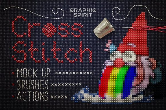 Cross Stitch Photoshop Action: A Designer's Holiday Season Toolkit