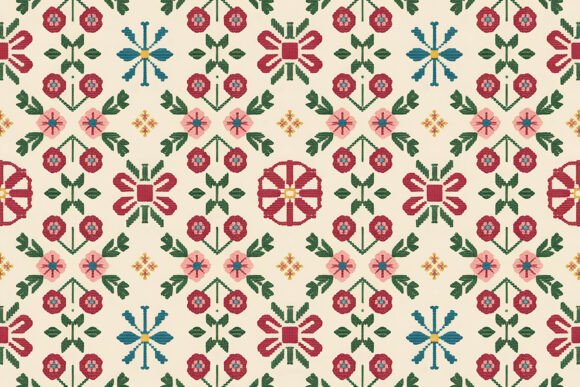 Ethnic Folk Embroidery Pattern for Seasonal Crafting