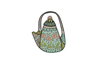 Floral TeaPot Embroidery: A Charming Gift Design