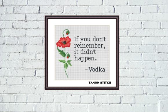 Funny Quote Cross Stitch Pattern Floral Review for Business Use