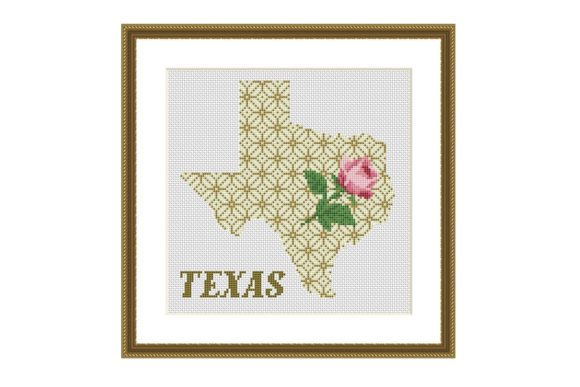 Texas Silhouette Cross Stitch Pattern for Boutique Apparel